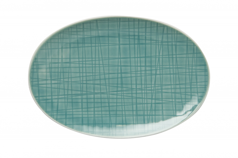 MESH Teller oval 18 x 12 cm, aqua