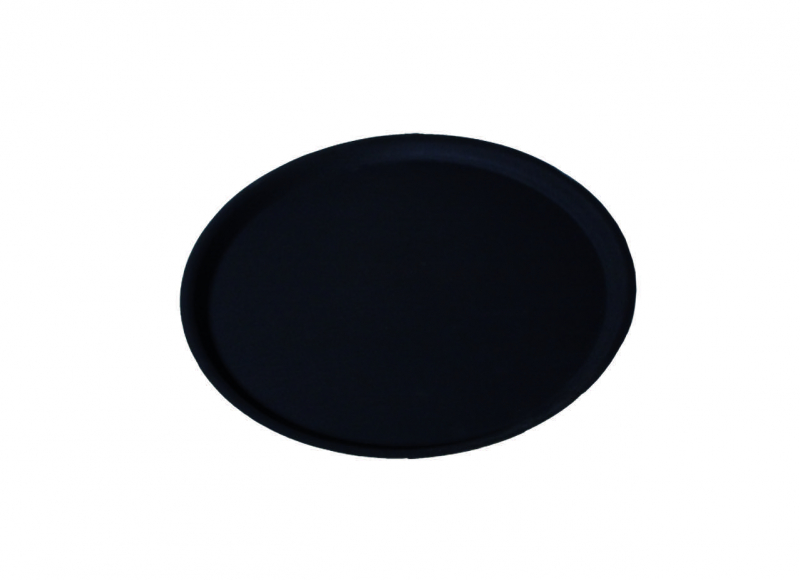 Serviertablett, rund, schwarz