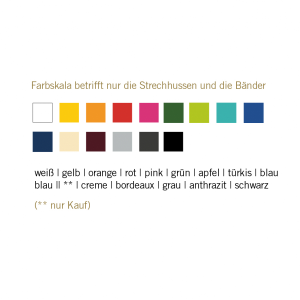 Stretchhusse für Bankettstuhl, farbig
