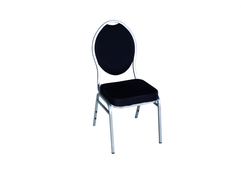 Chaise de banquet, coloris noir / argenté