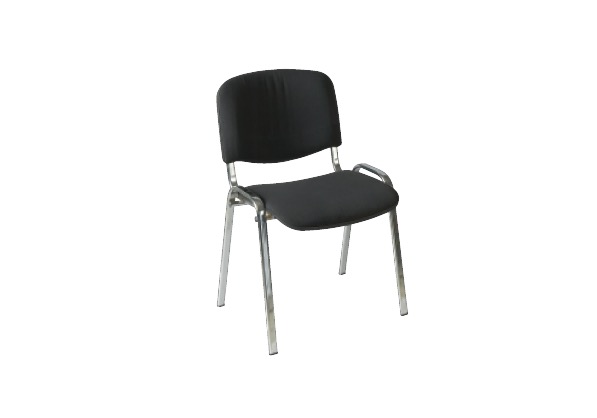 Chaise de conférence, coloris noir / chrome