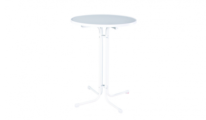 Stehtisch klappbar, weiß Ø 80 cm