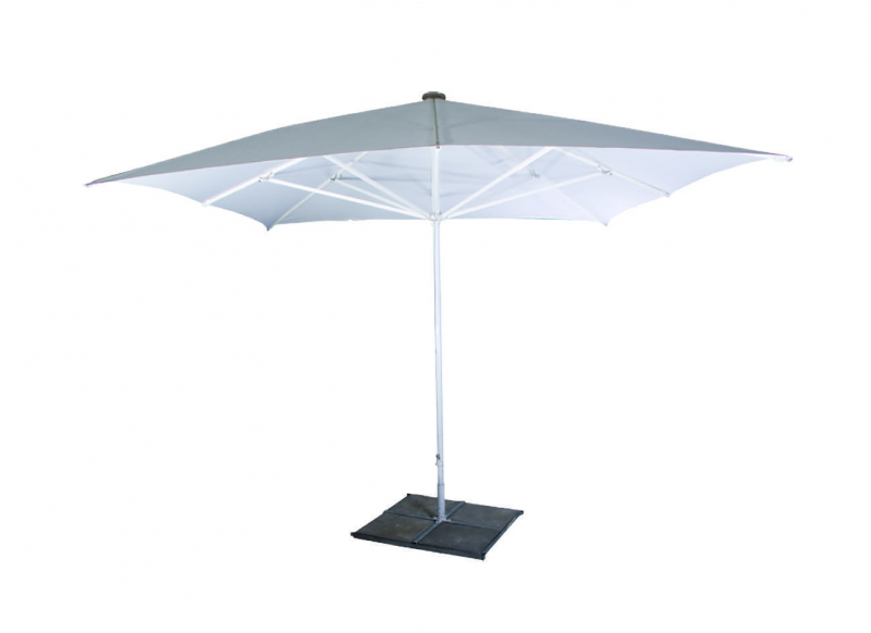 Sonnenschirm, weiß, 400 × 400 cm, mit Fuß