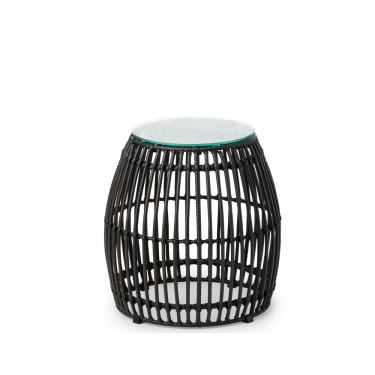 Tisch BALI mit Glasplatte medium, schwarz