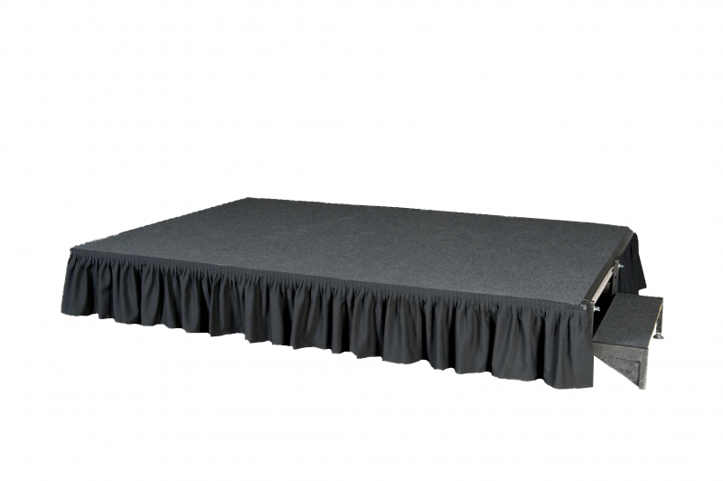Skirting/Molton für Bühnenpodest, 20 cm, schwarz