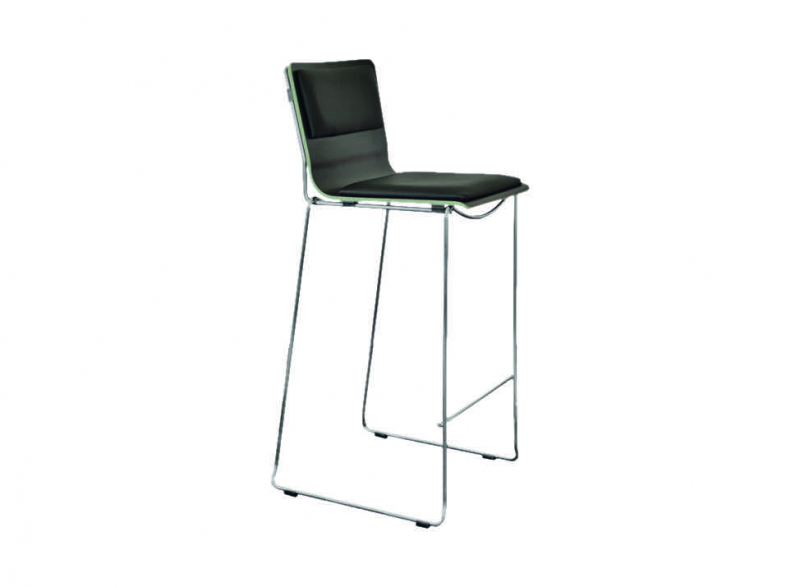 Barhocker LITTLE ZOE, schwarz, schwarzes Sitzpolster