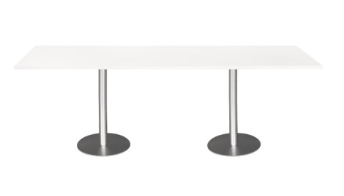 Table de bistrot X1, coloris blanc perlé